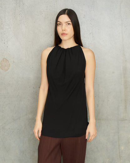 Rick Owens Black Gathered Neck Top