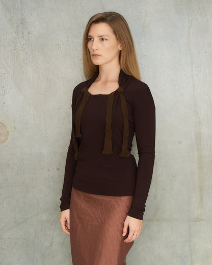 Romeo Gigli Burgundy Long Sleeve Top