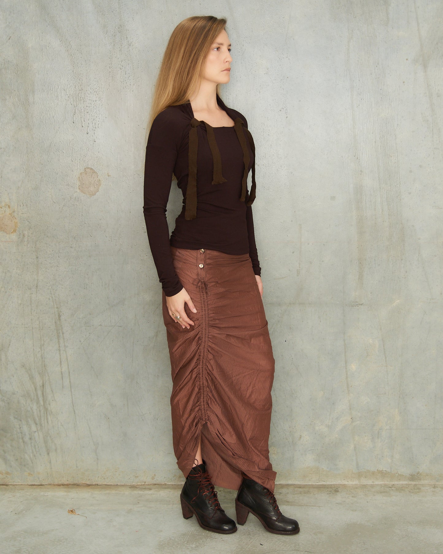 Romeo Gigli Burgundy Long Sleeve Top