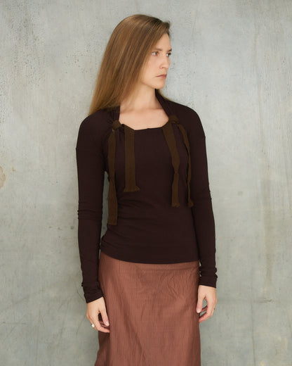 Romeo Gigli Burgundy Long Sleeve Top
