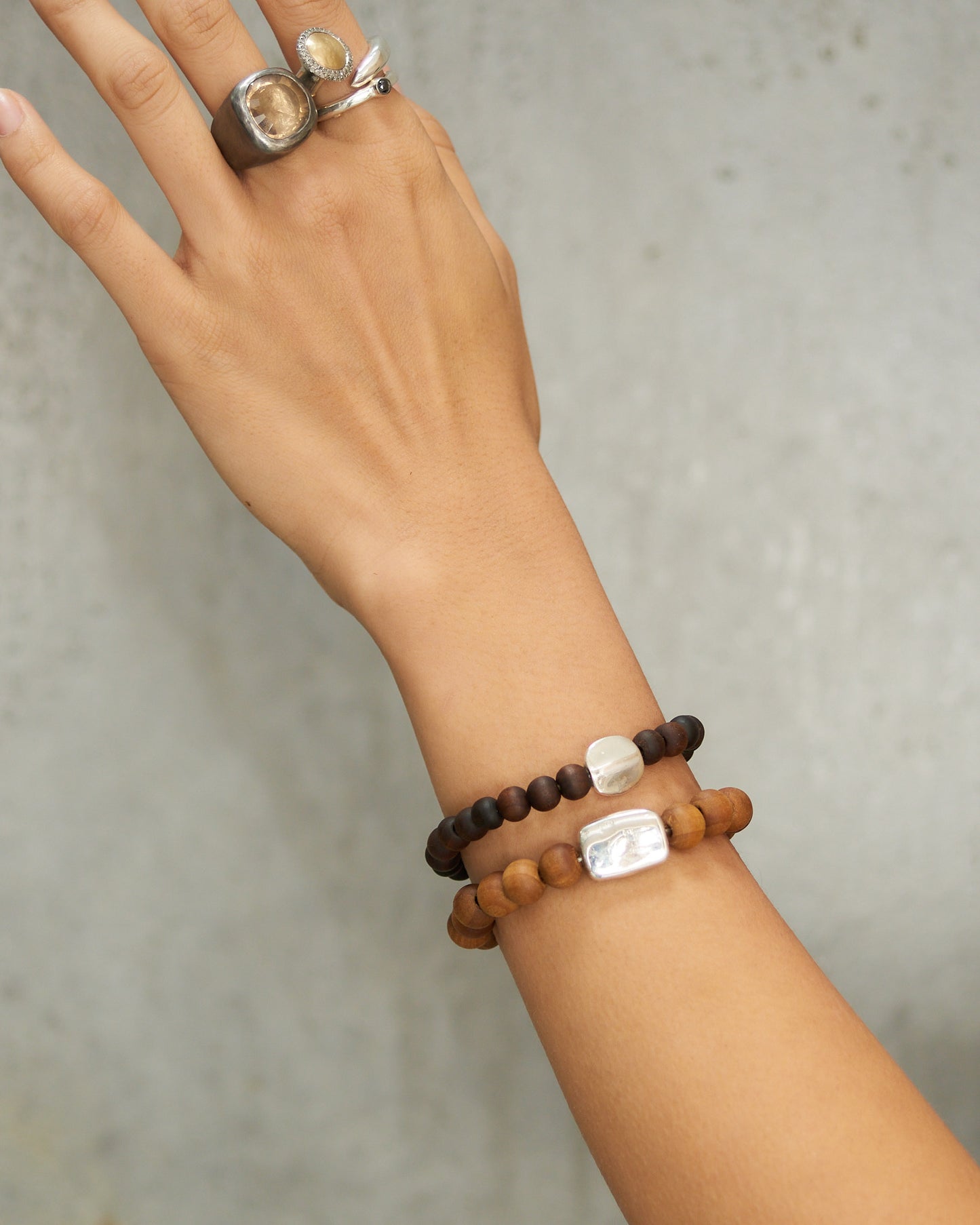 Sterling Silver Oak Beaded Bracelet