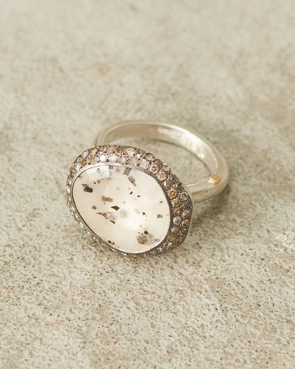 Baskar Cognac Diamond Quartz Ring