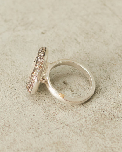 Baskar Cognac Diamond Quartz Ring
