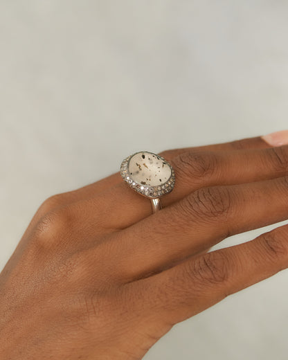 Baskar Cognac Diamond Quartz Ring