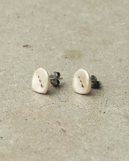 Bo Win Silver Cognac Earrings