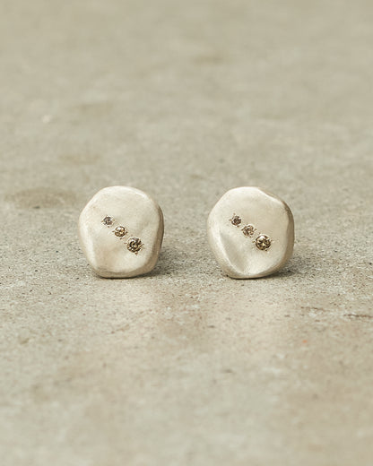 Bo Win Silver Cognac Earrings