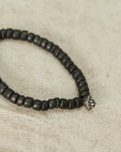Buddha Hand Black Beaded Bracelet