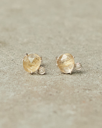 Bo Carita Golden Rutilated Quartz Earrings