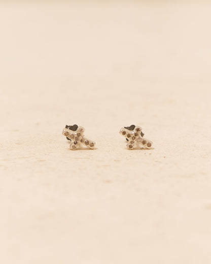 Bo Cross Cognac Diamond Earrings