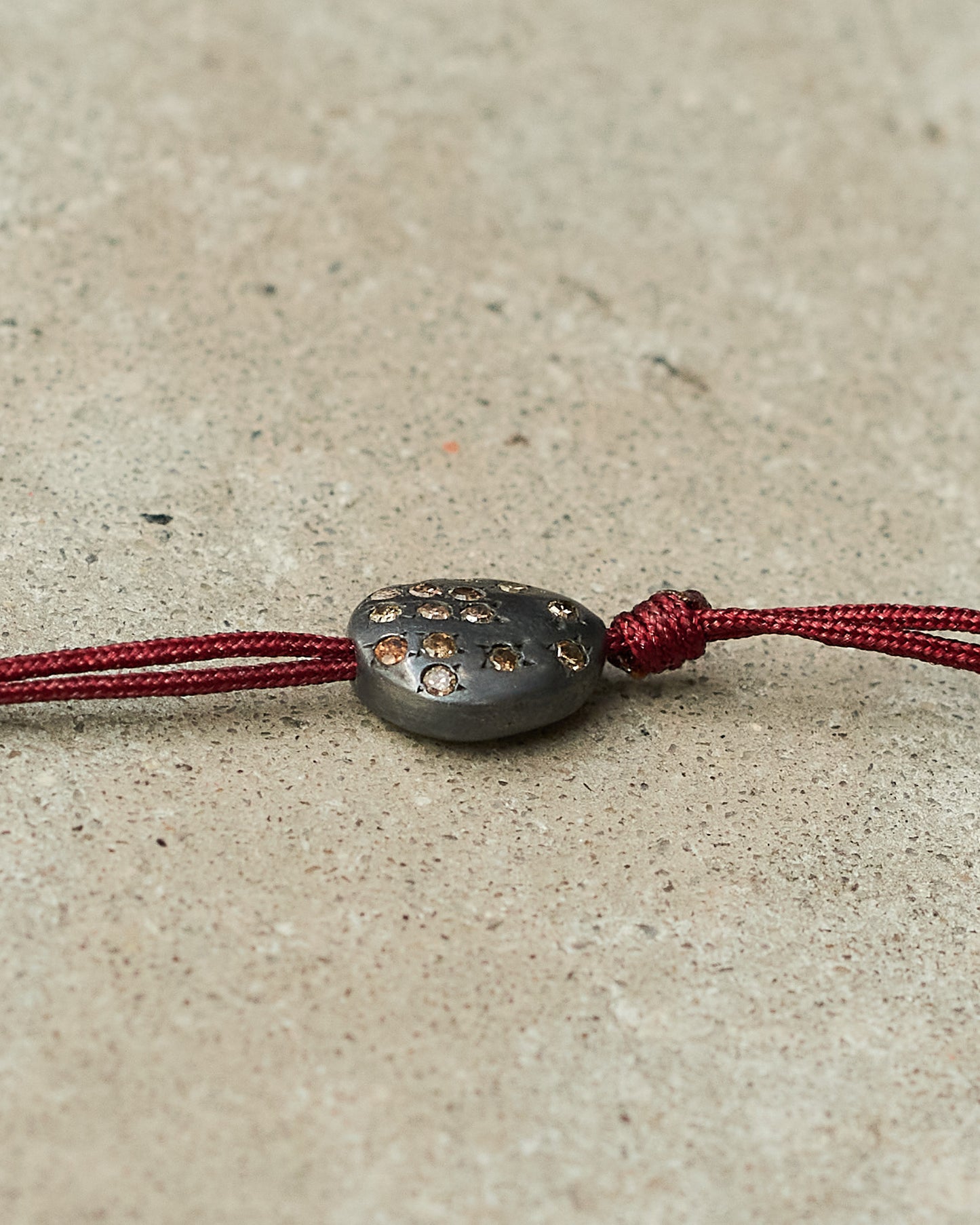 Pew Dee Cognac Diamond Red Cord Necklace