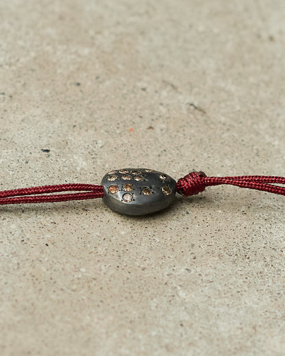 Pew Dee Cognac Diamond Red Cord Necklace