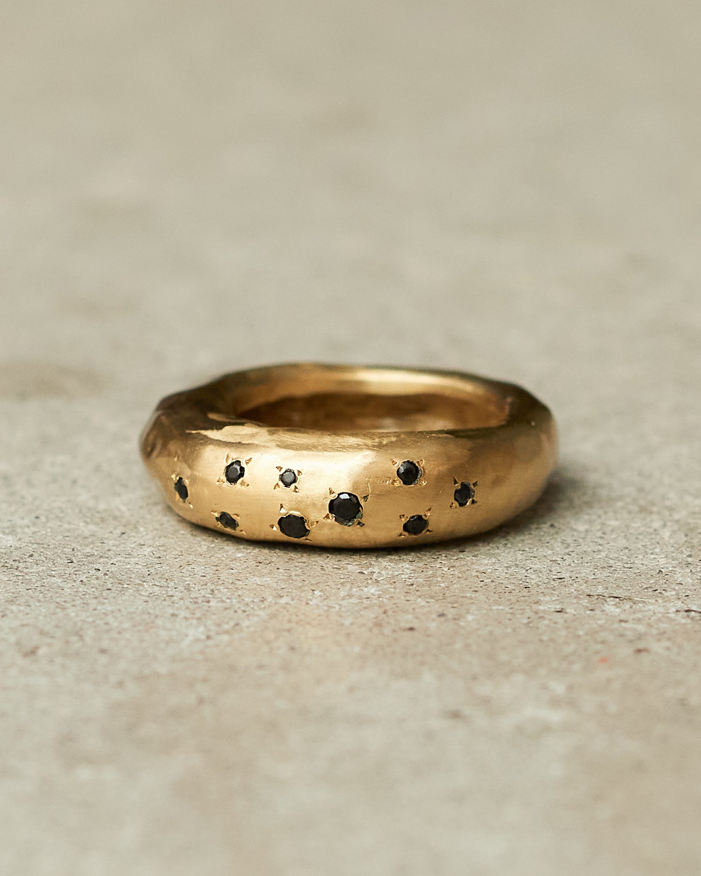 Firat Black Diamond Copper Ring