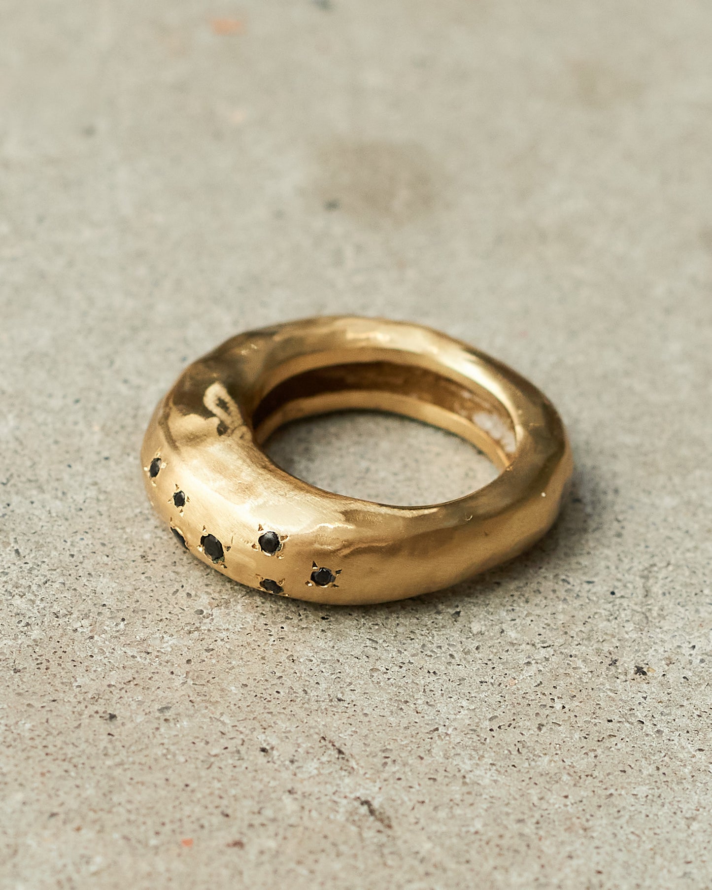 Firat Black Diamond Copper Ring