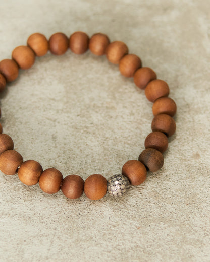 Globus 8x8 Diamond Brown Bead Bracelet