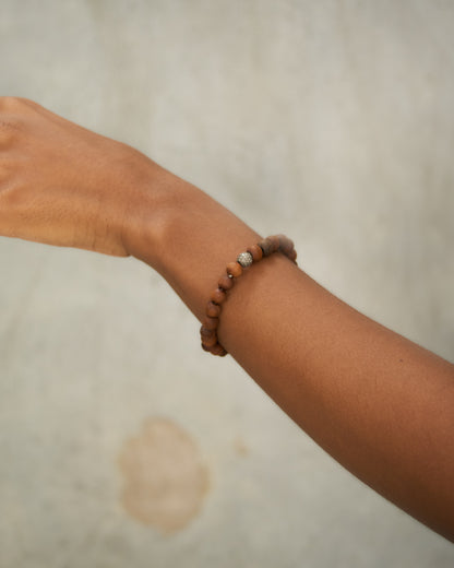 Globus 8x8 Diamond Brown Bead Bracelet
