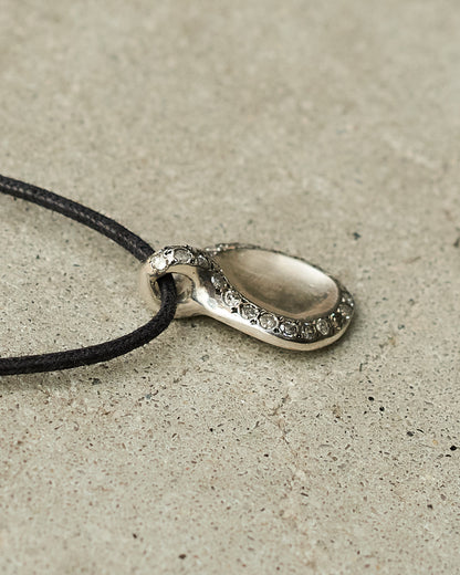 Pew Icy Grey Diamond Cord Necklace