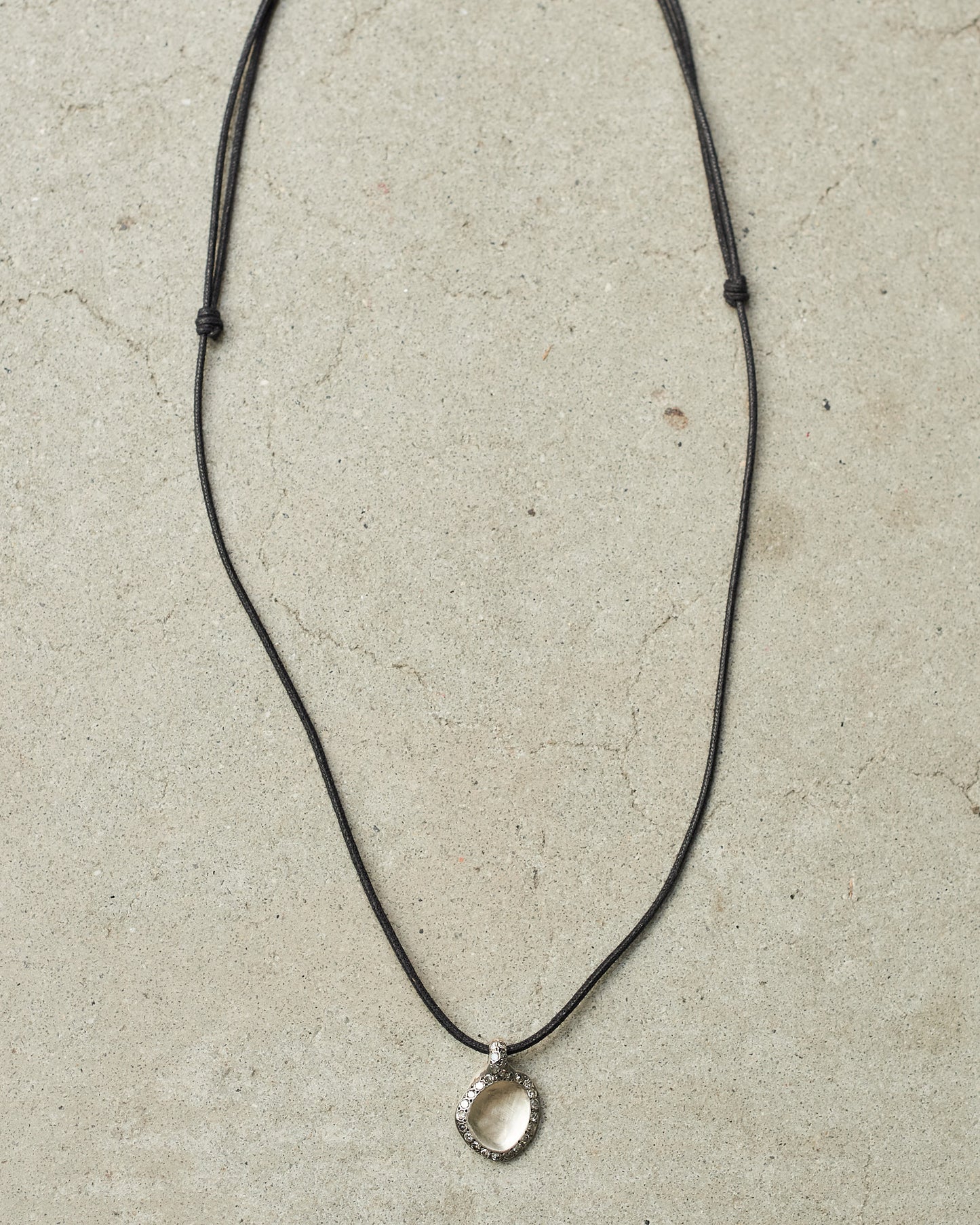 Pew Icy Grey Diamond Cord Necklace