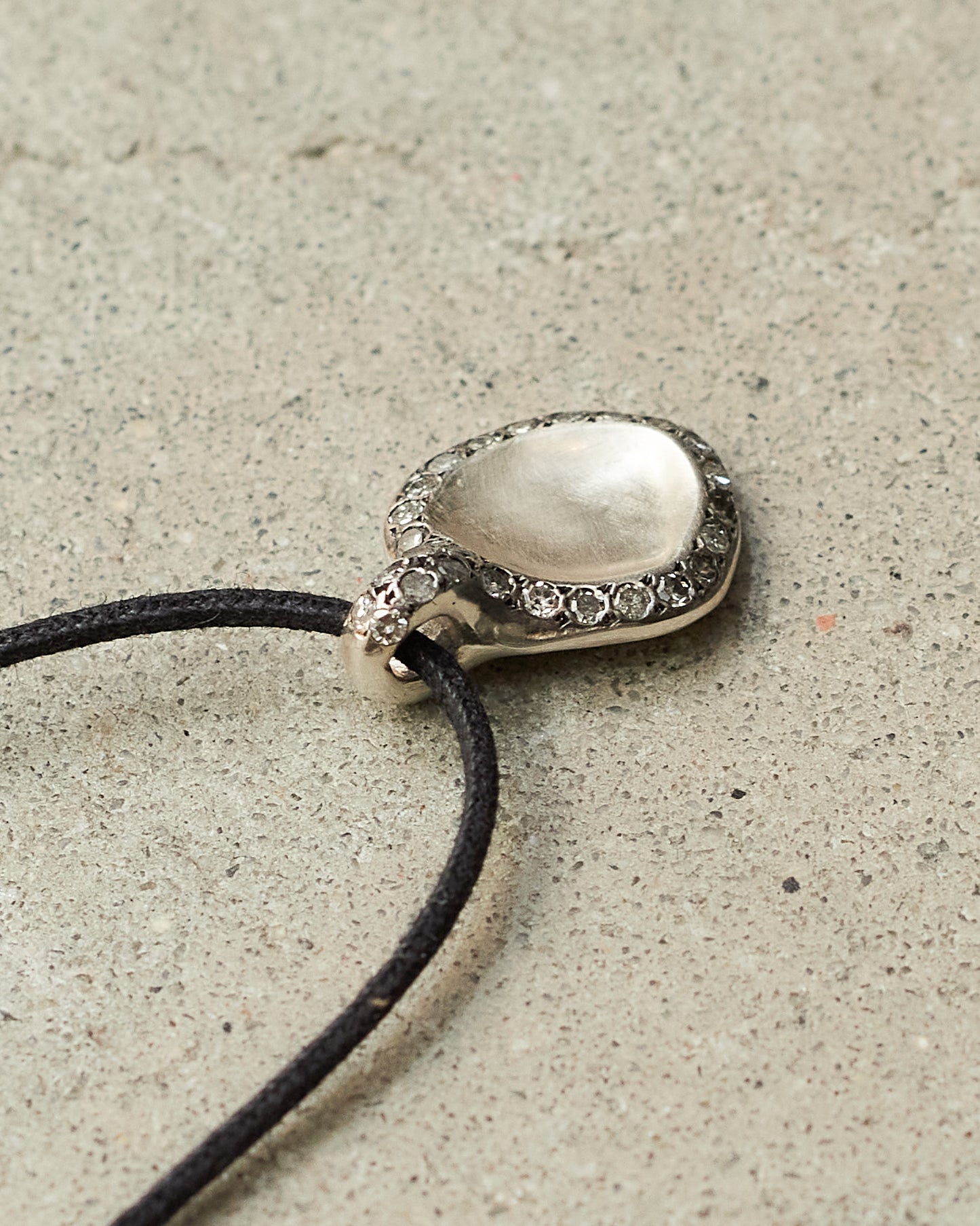 Pew Icy Grey Diamond Cord Necklace