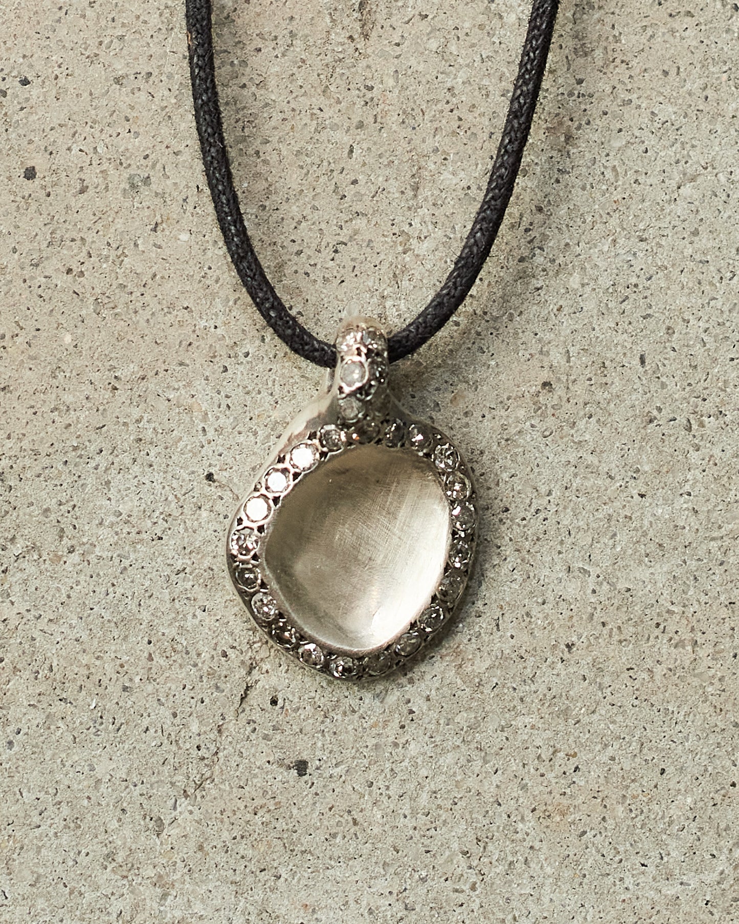Pew Icy Grey Diamond Cord Necklace