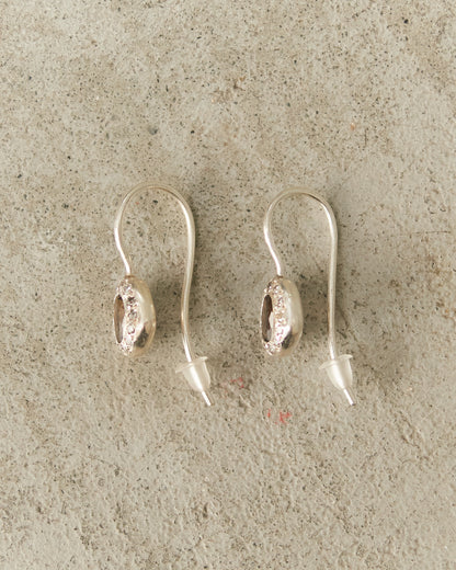Bo Icy Grey Diamond Quartz Earrings