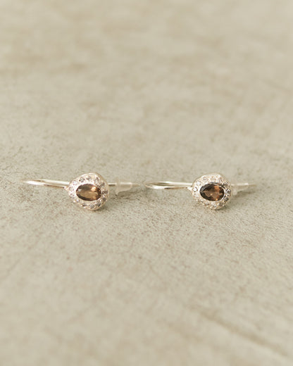 Bo Icy Grey Diamond Quartz Earrings