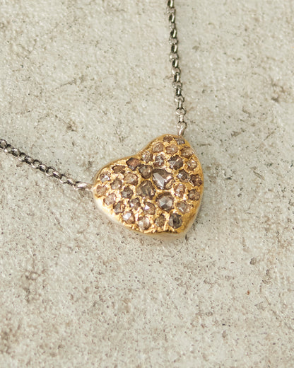 Pe Karma Brown Diamond Heart Necklace