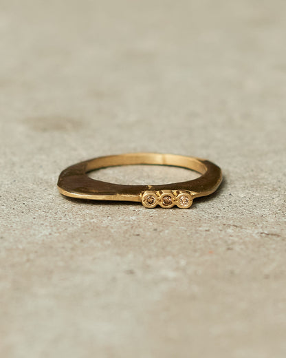 Keila 3 Cognac Diamond Copper Ring