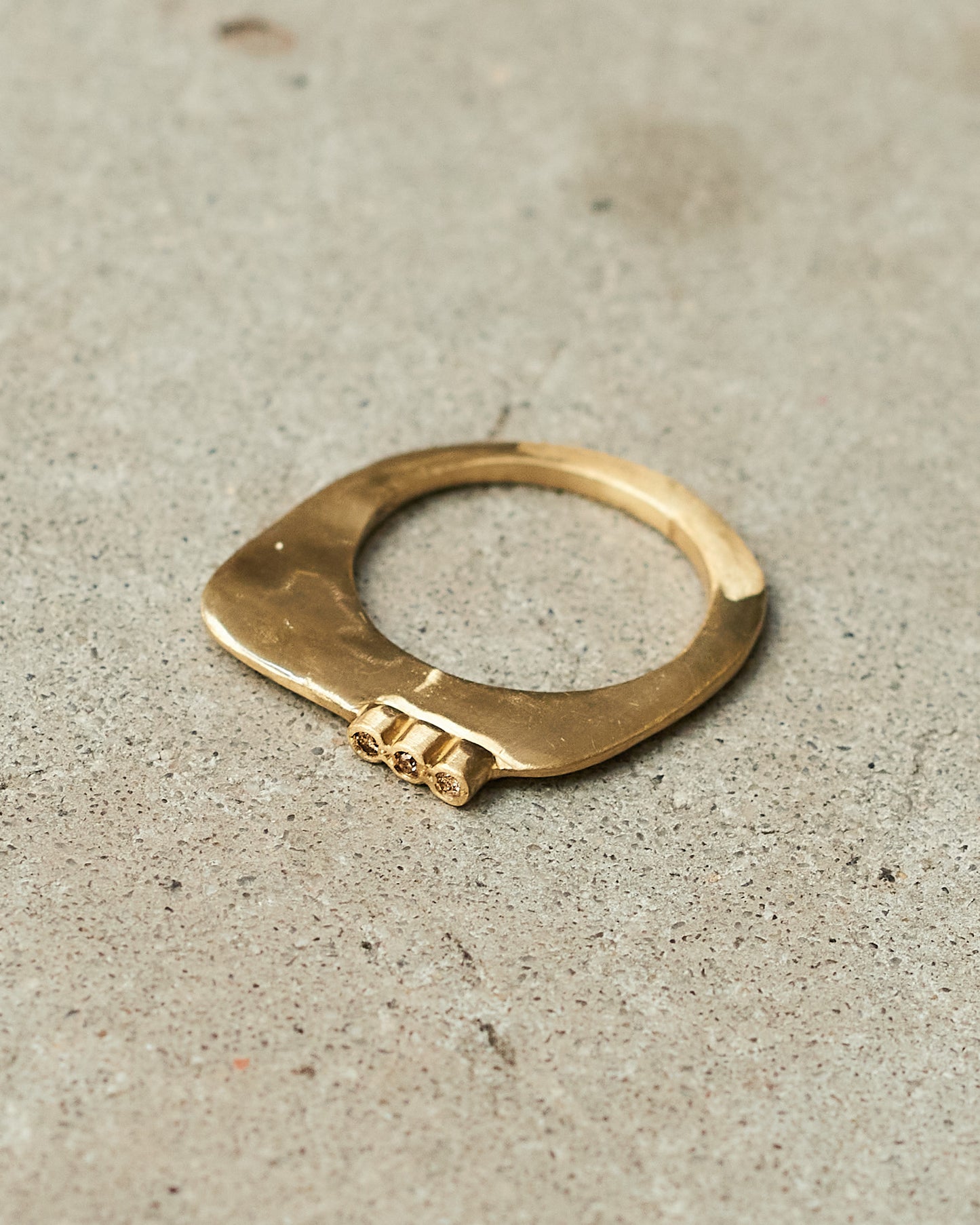 Keila 3 Cognac Diamond Copper Ring