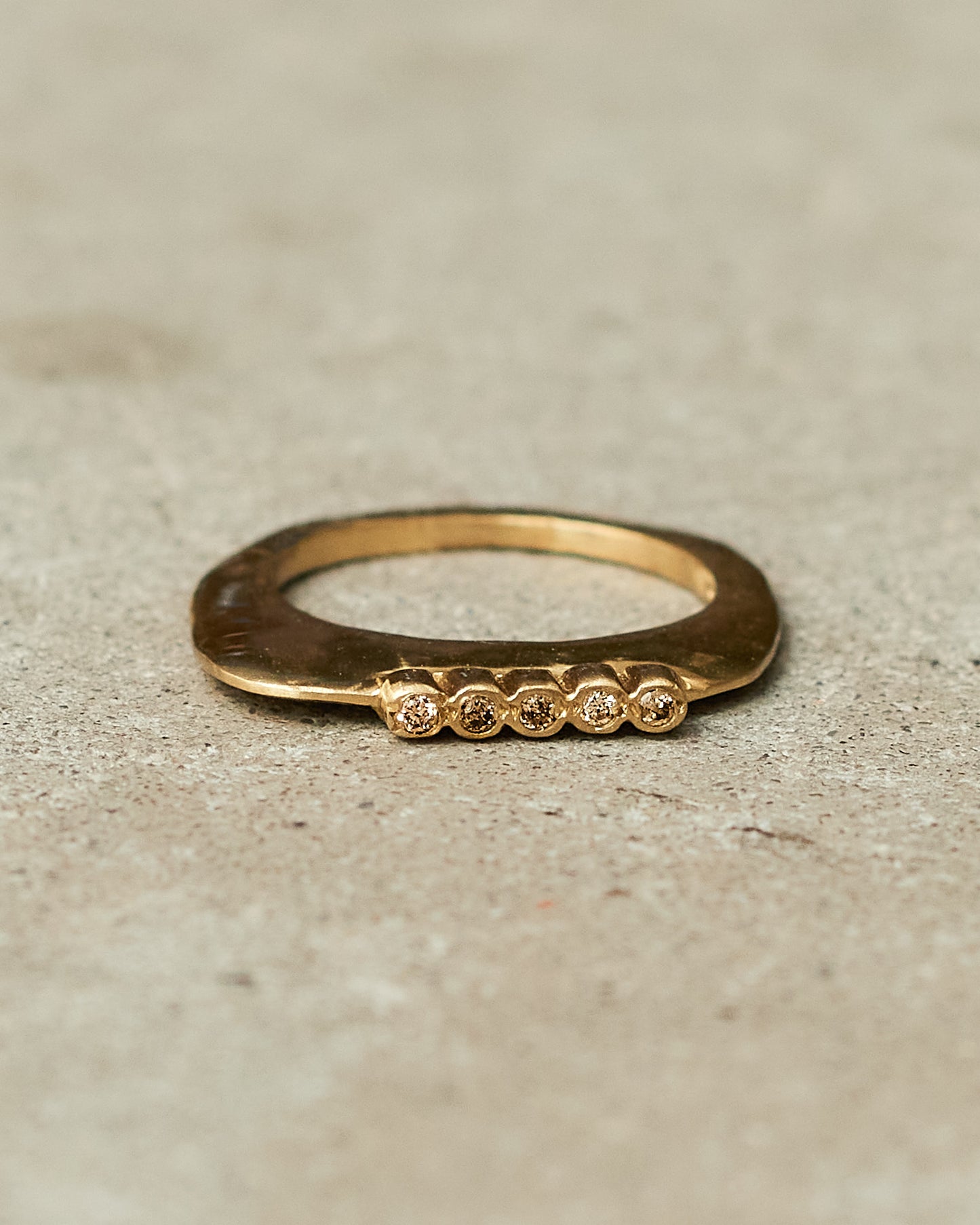 Keila 5 Cognac Diamond Copper Ring