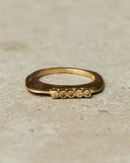 Keila 5 Cognac Diamond Copper Ring