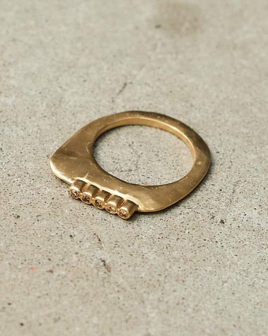 Keila 5 Cognac Diamond Copper Ring