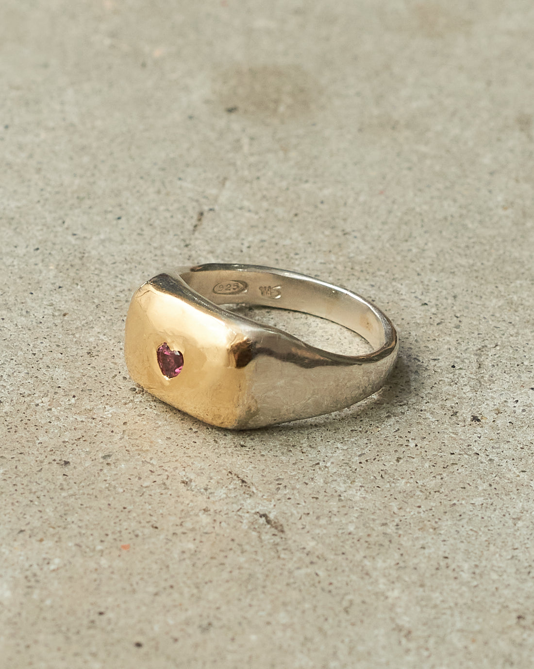 Naia Gold Rhodolite Heart Ring