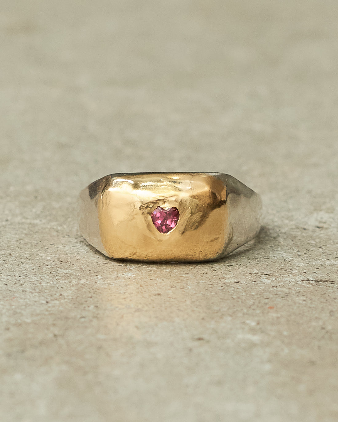 Naia Gold Rhodolite Heart Ring