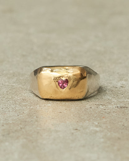 Naia Gold Rhodolite Heart Ring
