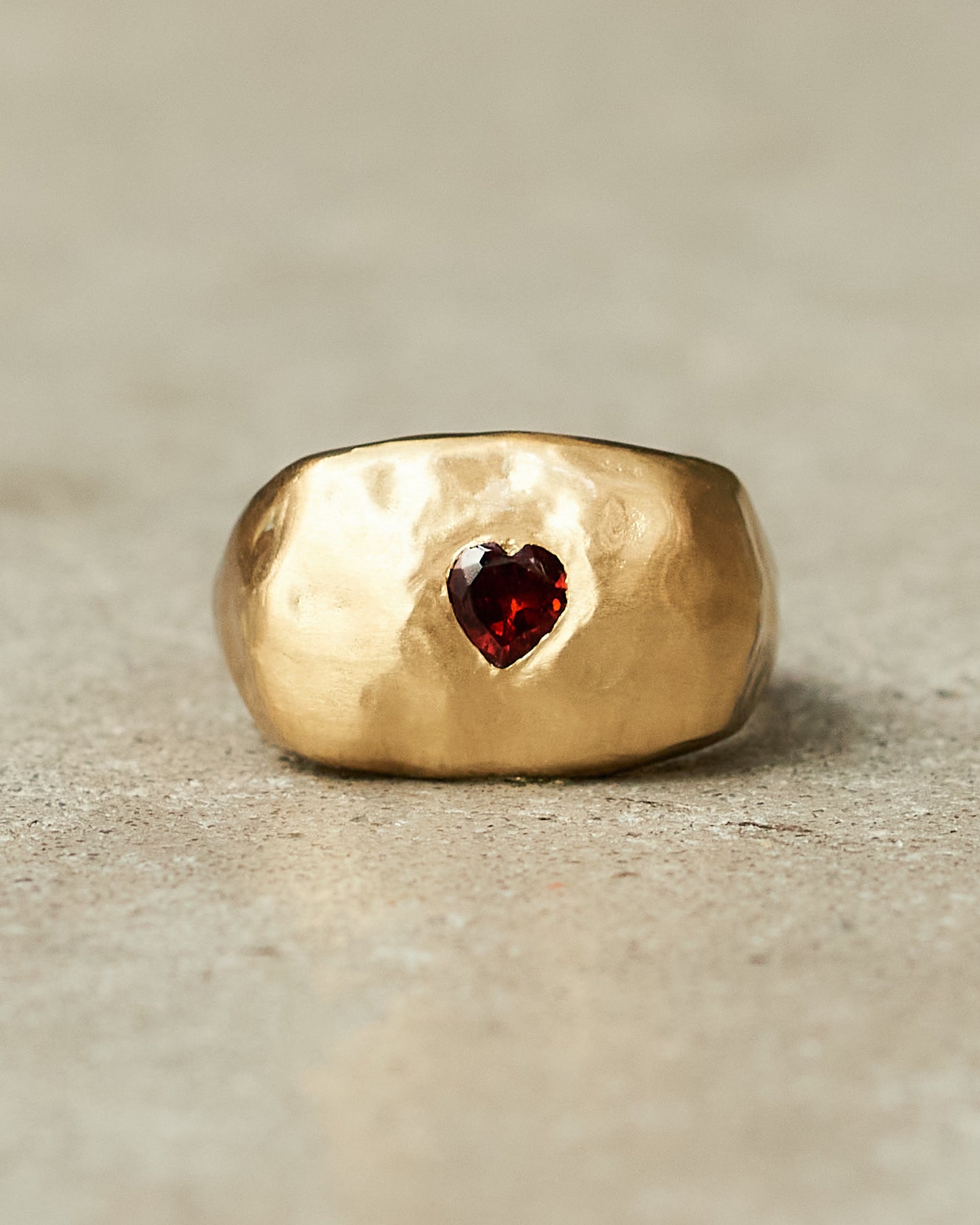 Nashka Copper Garnet Heart Ring