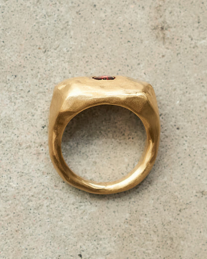 Nashka Copper Garnet Heart Ring