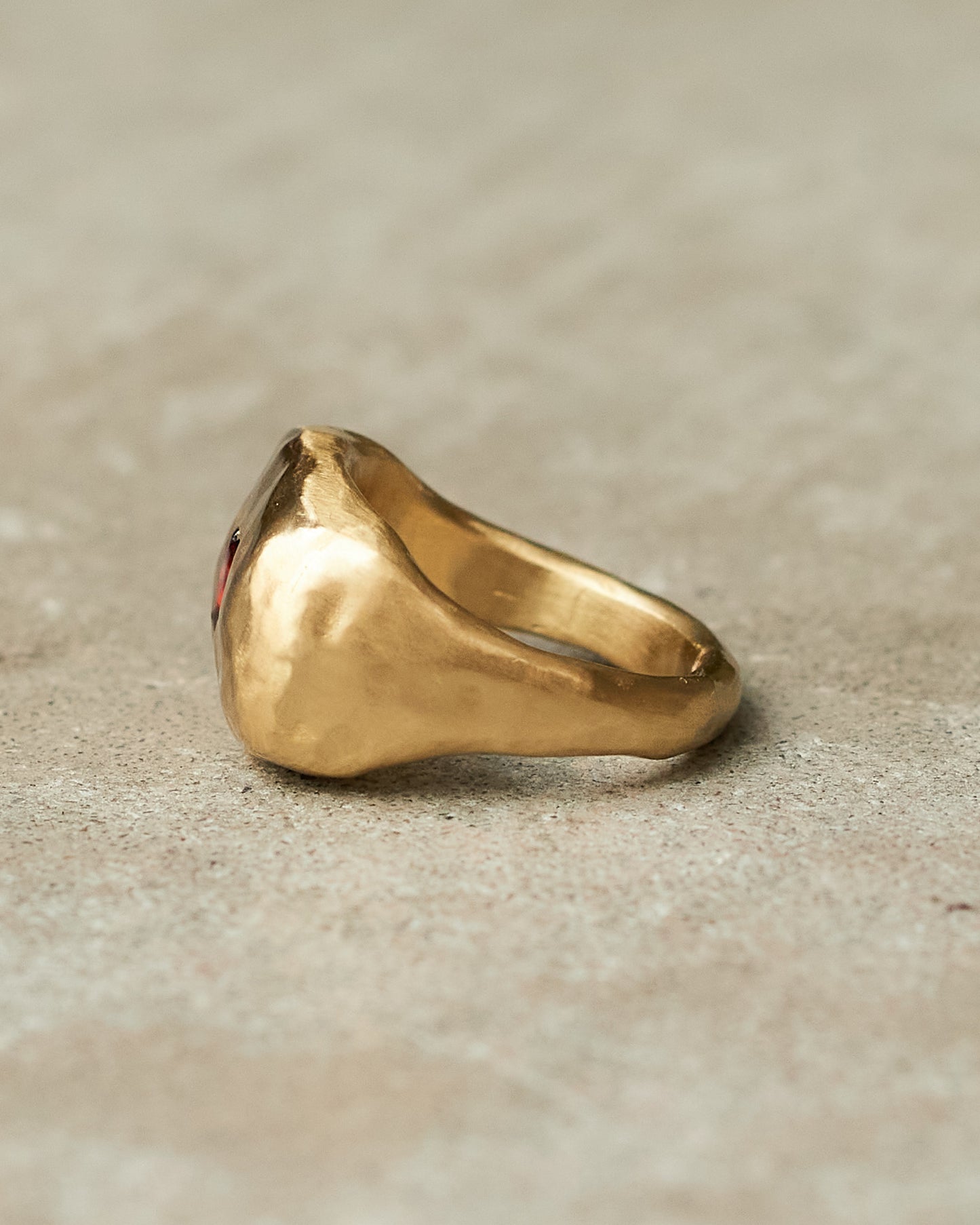 Nashka Copper Garnet Heart Ring