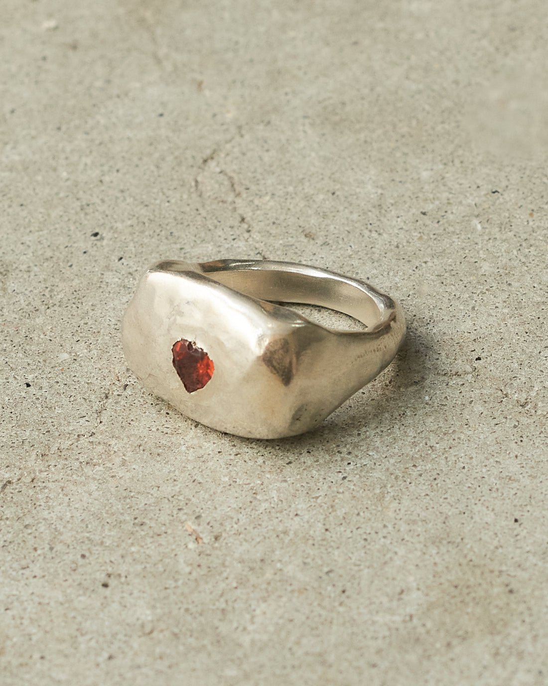 Nashka Silver Garnet Heart Ring