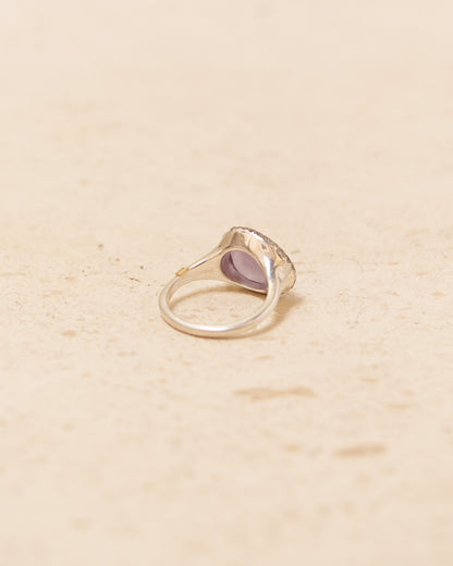 Olax Icy Grey Diamond Amethyst Ring