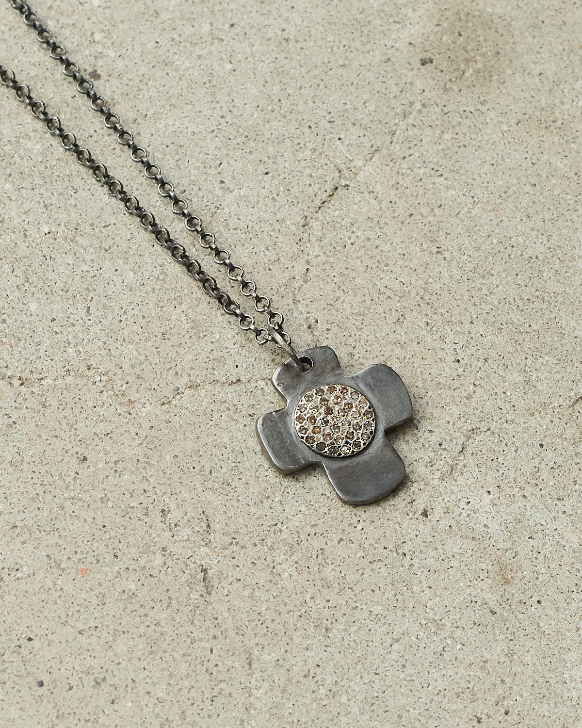 Pe Hellenica Cognac Cross Necklace