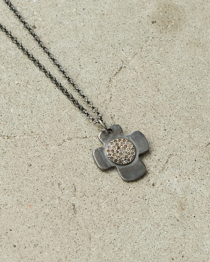 Pe Hellenica Cognac Cross Necklace