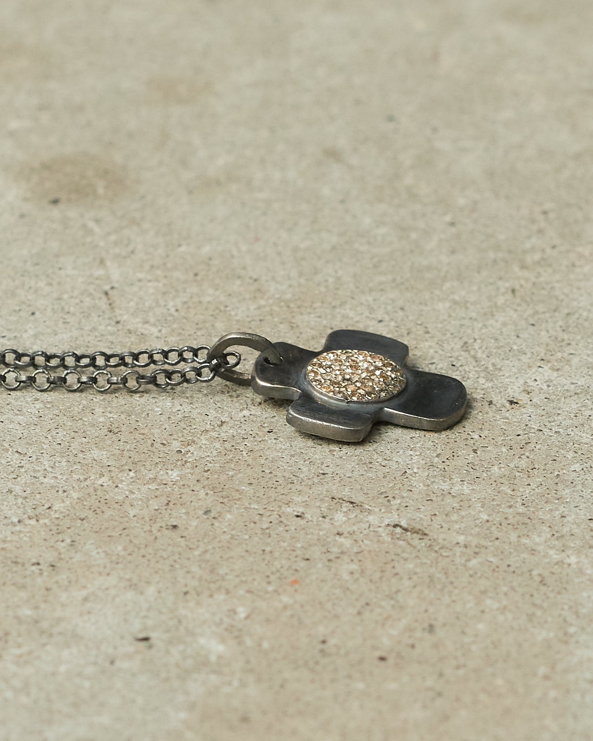 Pe Hellenica Cognac Cross Necklace