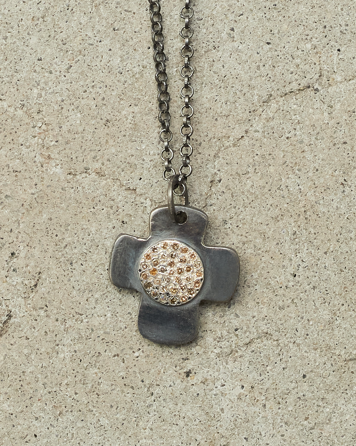 Pe Hellenica Cognac Cross Necklace