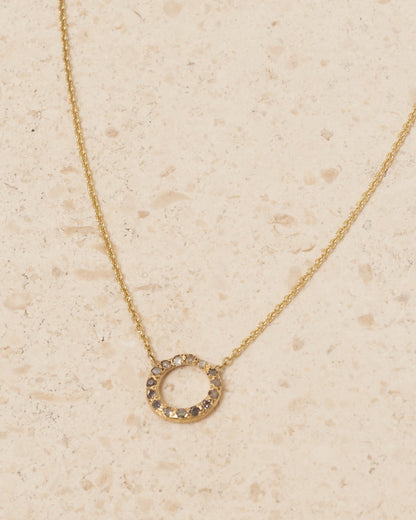 Pe Leo Yellow Gold Icy Grey Diamond Necklace