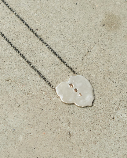 Pe Nabiz Silver Cognac Necklace