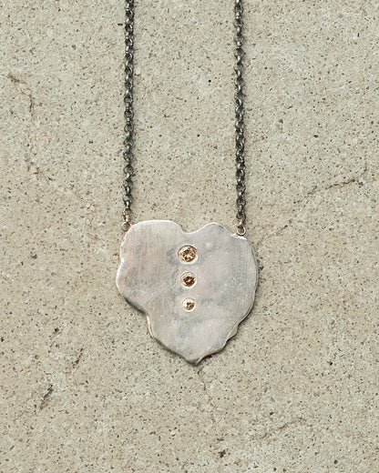 Pe Nabiz Silver Cognac Necklace