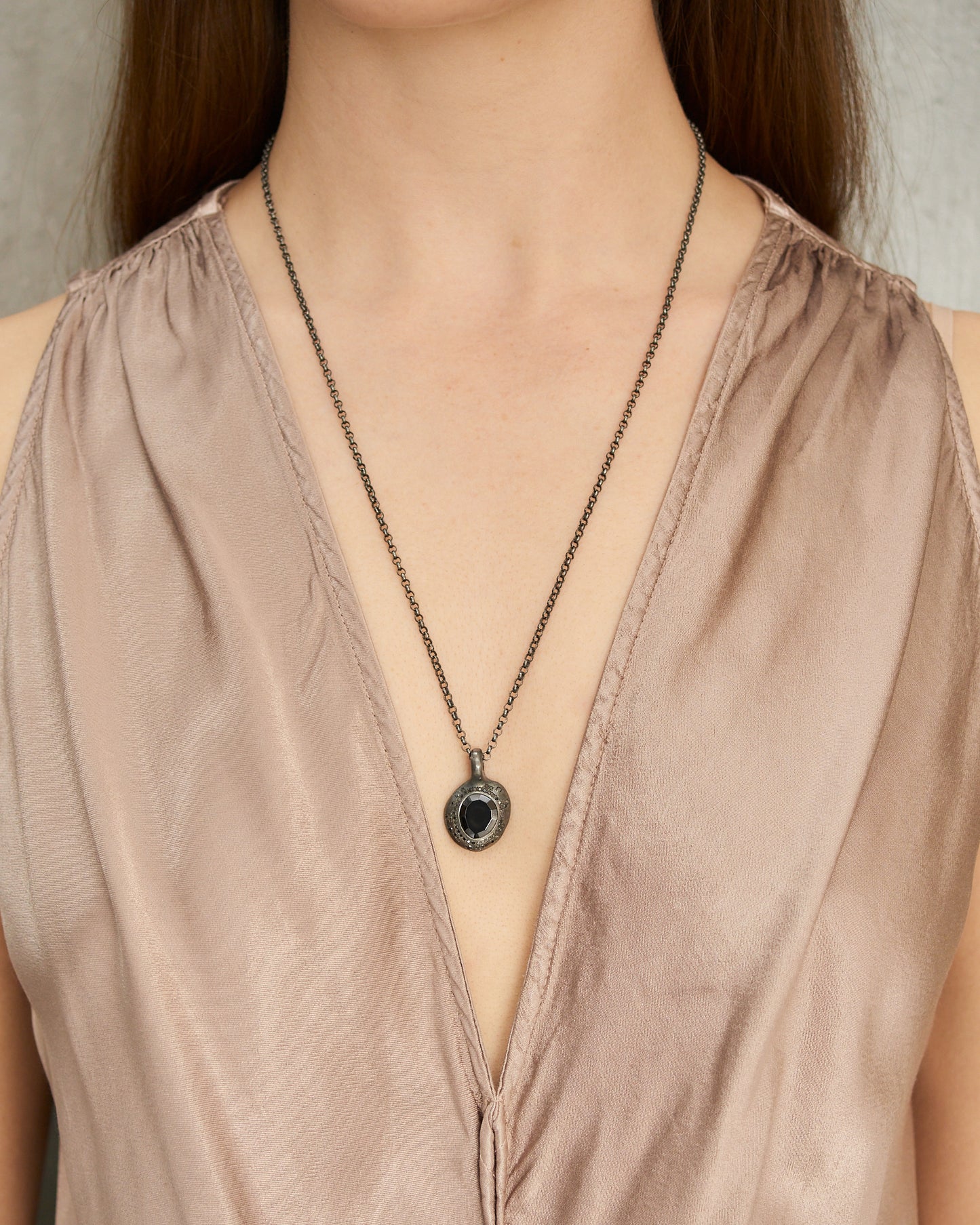 Pe Oxidised Black Diamond Necklace