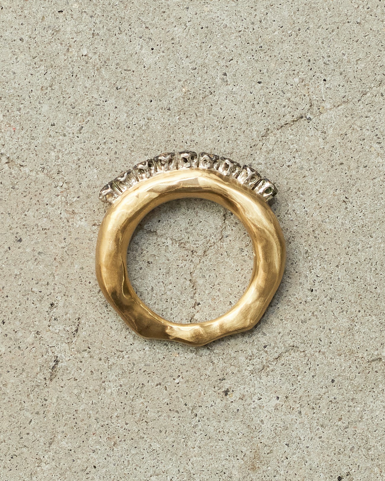 Rosa Maria Poppy Copper Black Diamond Ring Gold 009292