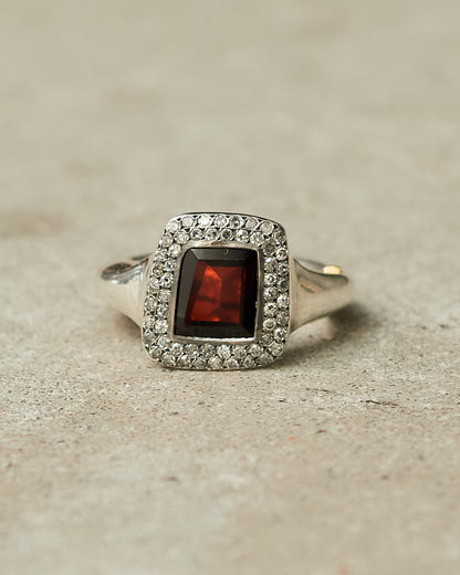 Romy Garnet Icy Diamond Ring
