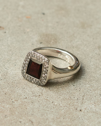 Romy Garnet Icy Diamond Ring